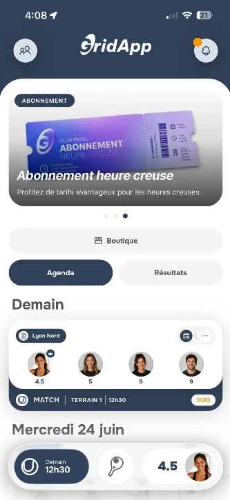 App joueurs GridApp en marque blanche